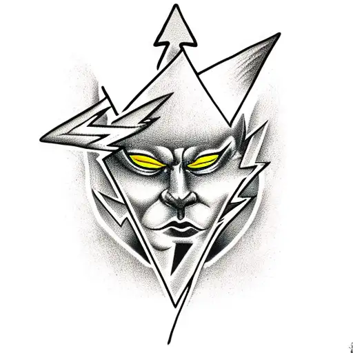 Traditional "Lightning Bolt" Tattoo Idea BlackInk AI