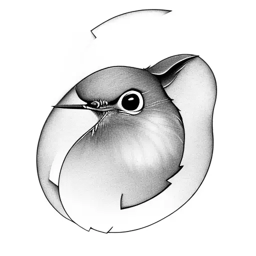 robin surrounded by apple tree tattoo design idea