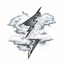 Lightning Bolt with clouds  tattoo design idea