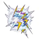 Lightning Bolt with clouds  tattoo design idea