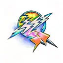 Lightning Bolt with clouds  tattoo design idea
