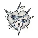 Lightning Bolt with clouds  tattoo design idea