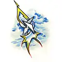 Lightning Bolt with clouds  tattoo design idea