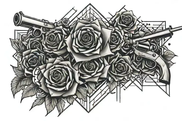guns and roses tattoo design idea