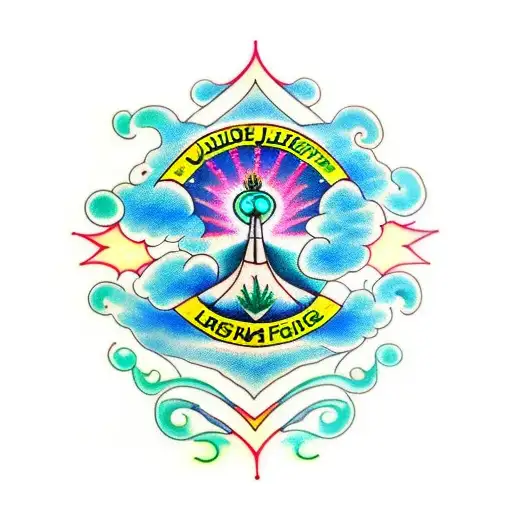 blue skies, green lights, sunshine, love, jade tattoo design idea