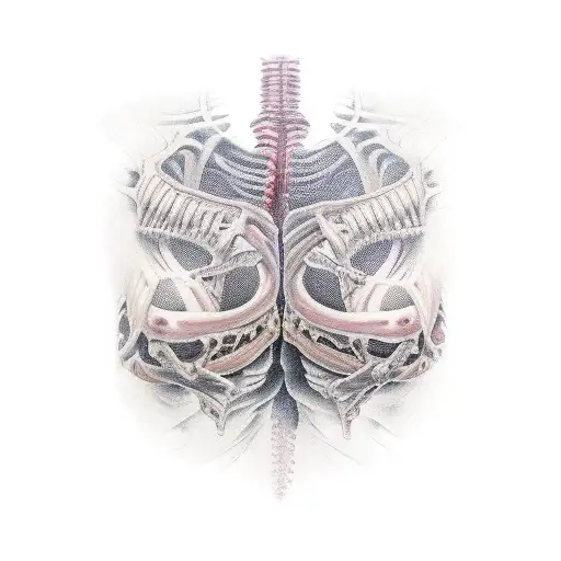 torn flesh ribs eve tattoo design idea