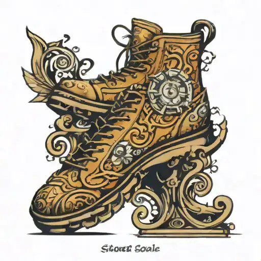 shoe sole on scale weighing 21 g tattoo design idea