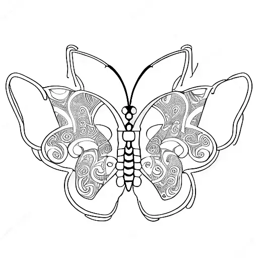 A computer code snippet shaped like a butterfly, representing the client's passion for programming and transformation. tattoo design idea