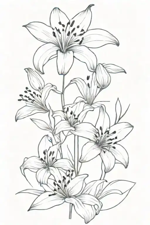 Rectangles and Lily's.  tattoo design idea