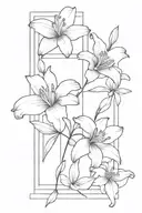 Rectangles and Lily's.  tattoo design idea