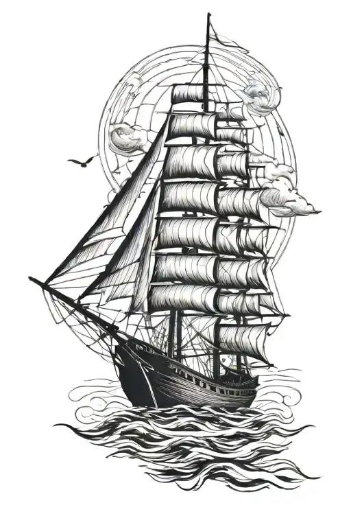 Sailboat that says "I will make you fishers of men" tattoo design idea