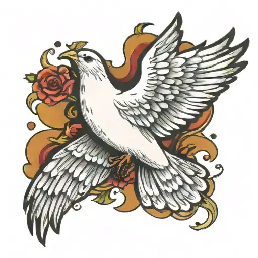 dove flying tattoo design idea