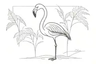 Flamingo standing tattoo design idea
