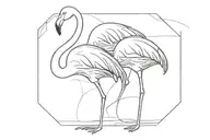 Flamingo standing tattoo design idea