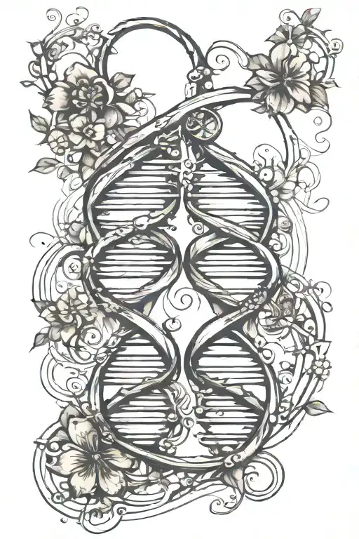 dna double helix tattoo design idea