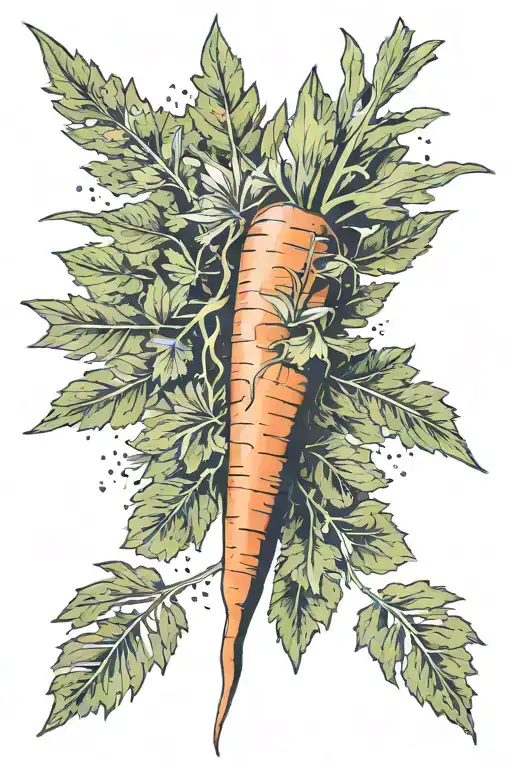 carrot with fireworks as leaves exploding tattoo design idea