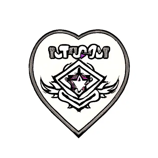 A realistic heart tattoo with a rockstar twist, featuring elements of opium and streetwear tattoo design idea