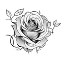 Da Vinci black rose and vines tattoo design idea