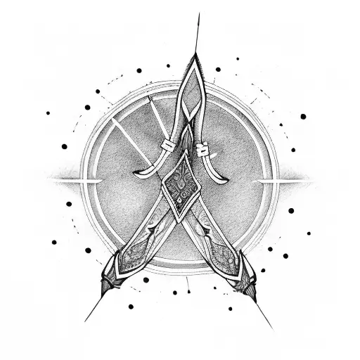 bow and arrow  tattoo design idea