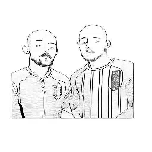 two men in soccer uniforms tattoo design idea