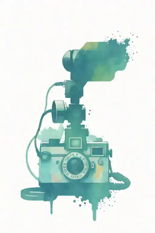 911 dispatcher and photography camera tattoo design idea