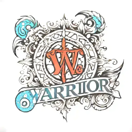 the word warrior with a semi colon tattoo design idea