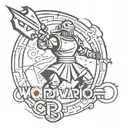 word warrior with a semi colon outline tattoo design idea