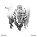 bison tattoo design idea