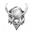 bison tattoo design idea