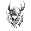 bison tattoo design idea