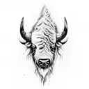bison tattoo design idea