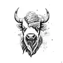 bison tattoo design idea