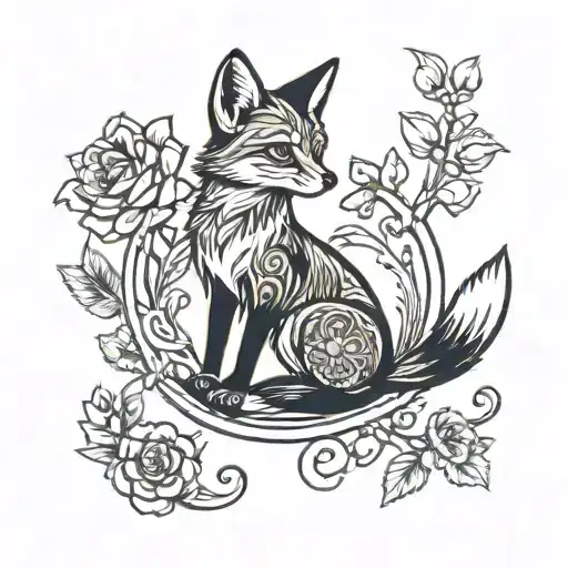 Zeeland button fox tattoo design idea