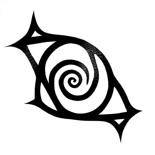 espiral, en medio un trebol y una cruz tattoo design idea
