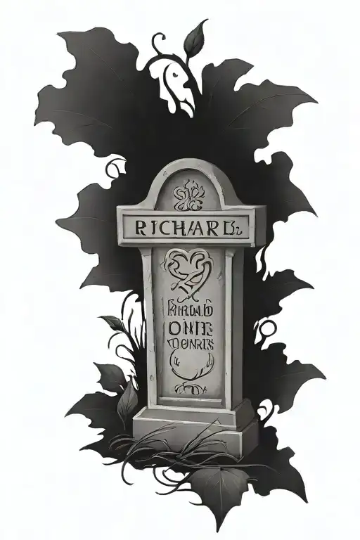 a grave stone with the name Richard E Jones in it  tattoo design idea