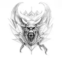 devil with angle wings  tattoo design idea