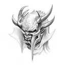 devil with angle wings  tattoo design idea