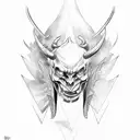 devil with angle wings  tattoo design idea