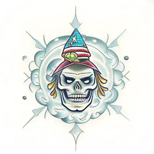 Skeletons  round dance tattoo design idea