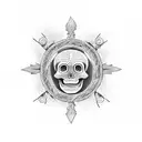 Skeletons in a round dance tattoo design idea