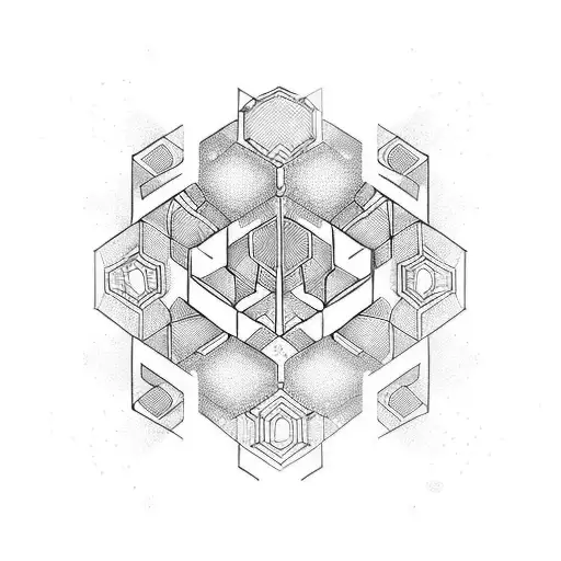 Armour for the left shoulder. hexagon made of smaller hexagons tattoo design idea