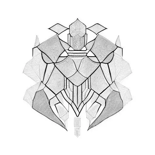 Armour for the left shoulder. hexagonal forms. lines. Maori.  tattoo design idea
