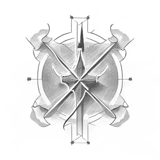 Christian Cross with a cowboy hat  tattoo design idea