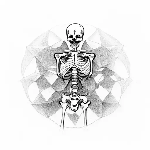 skeleton on the beach tattoo design idea