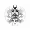 skeleton on the beach tattoo design idea