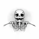skeleton on the beach tattoo design idea