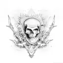 skeleton on the beach tattoo design idea