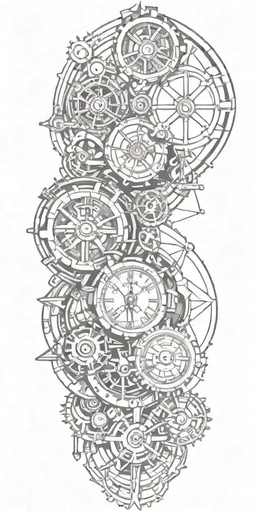geometric steampunk inspired tattoo tattoo design idea