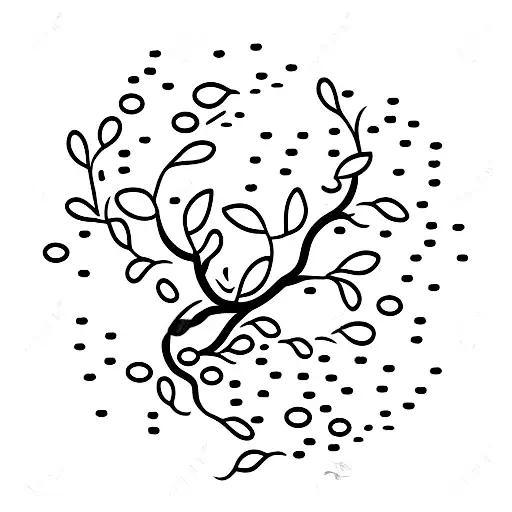 plum blossom tree with petals falling into a pond with 4 koi fish tattoo design idea