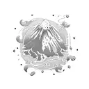 volcano tattoo design idea